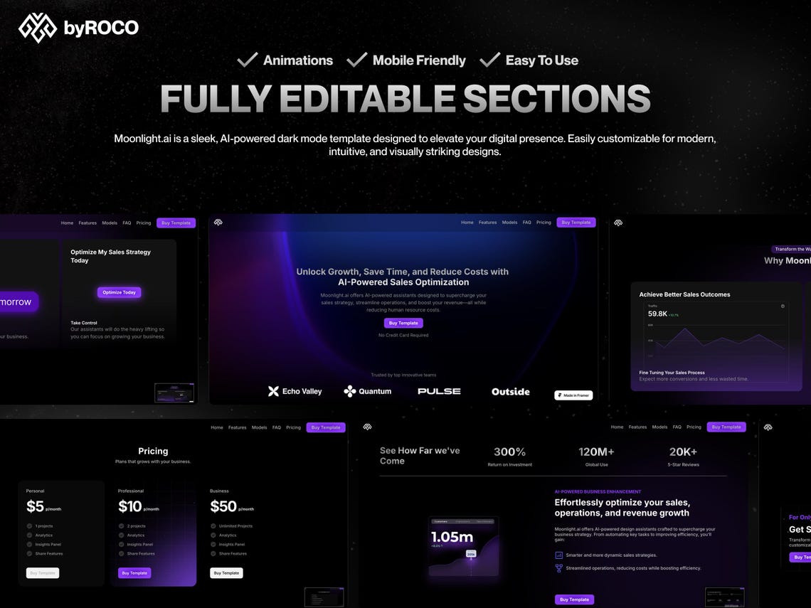 Framer Saas Design Landing Page Template, Landing Page, Template