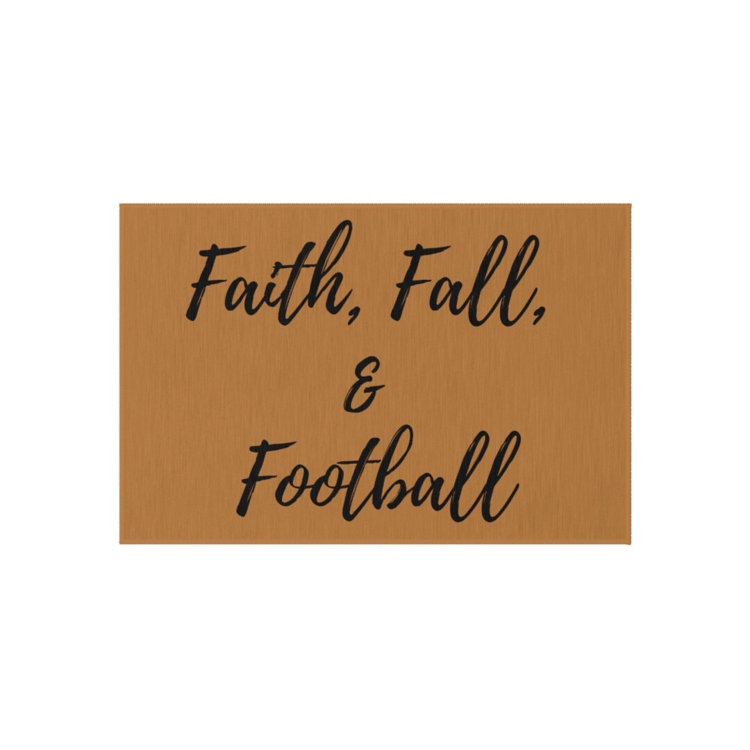 Fall & Football Rug Outdoor Rug Porch Rug Mat Etsy