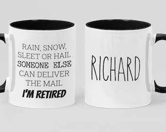 Personalized Retiring Mailman Mug, Hilarious Retirement Gift, Postal Worker Retiring, Retired Coworker Cup, Retirement Letter Mail Carrier