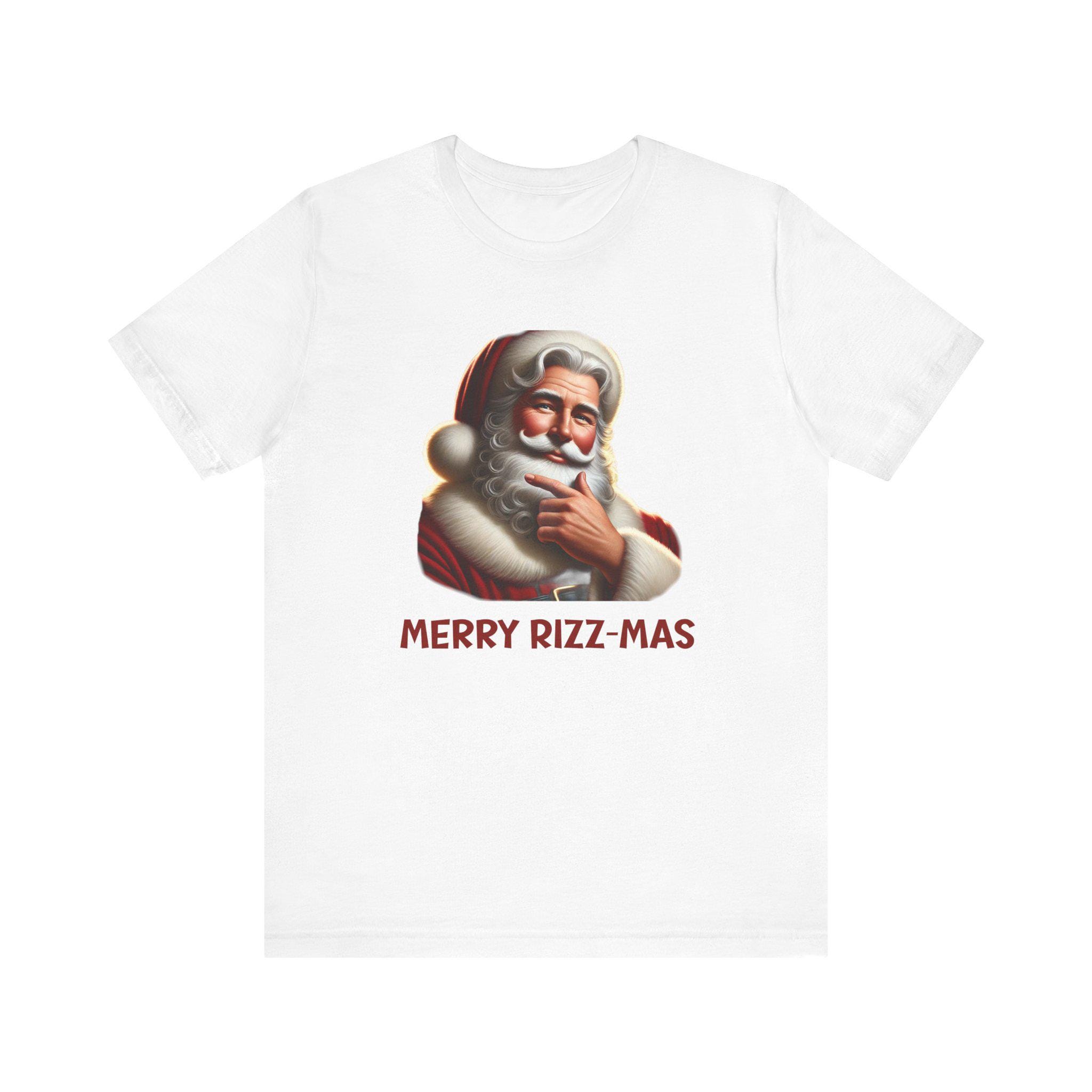 Merry Rizz-mas Shirt, Mewing Santa T-shirt, Hilarious Modern Slang Tee ...