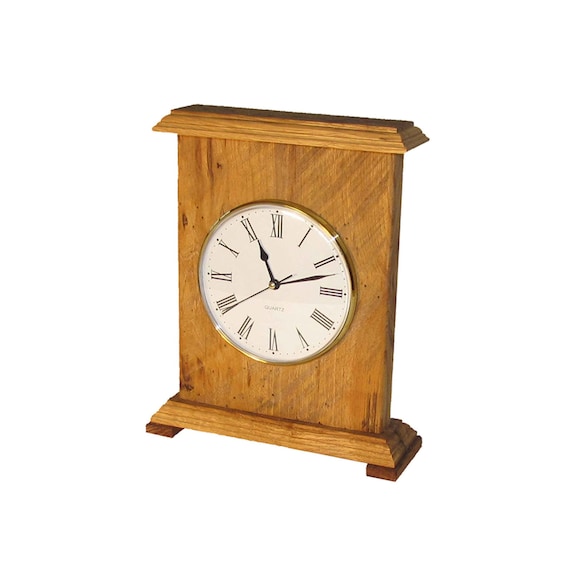 Reclaimed barn wood mantle clock