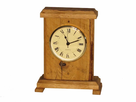 Reclaimed barn wood mantle clock