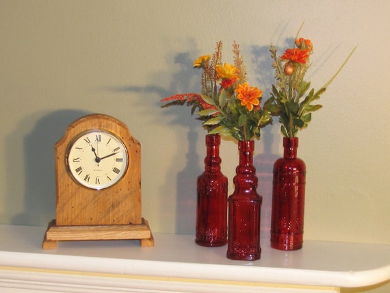 Reclaimed barn wood mantle clock