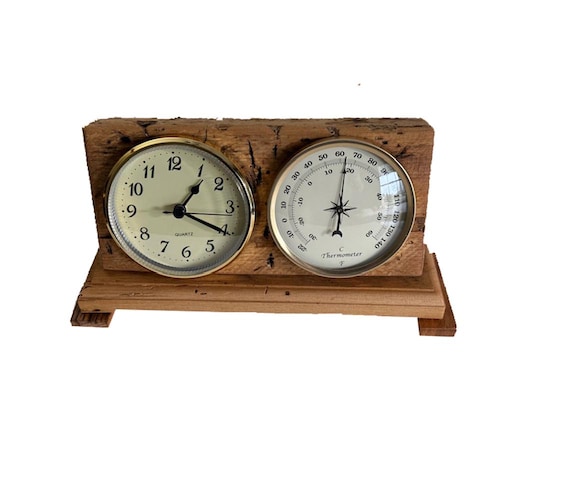 Reclaimed barn wood mantle clock