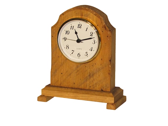 Reclaimed barn wood mantle clock