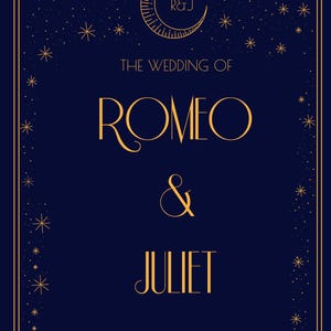 Celestial Art Deco Wedding Program Template