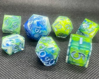 Aire Flows - Juego de dados de 7 piezas para el juego de rol Dungeon and Dragons DnD