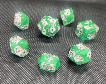 Mesa de juego de cartas: juego de dados DnD de 7 piezas para rol de mazmorras y dragones