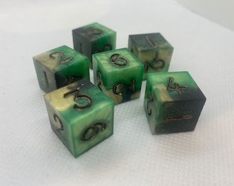 Bolsa de volcado - Juego de dados D6 de 6 piezas