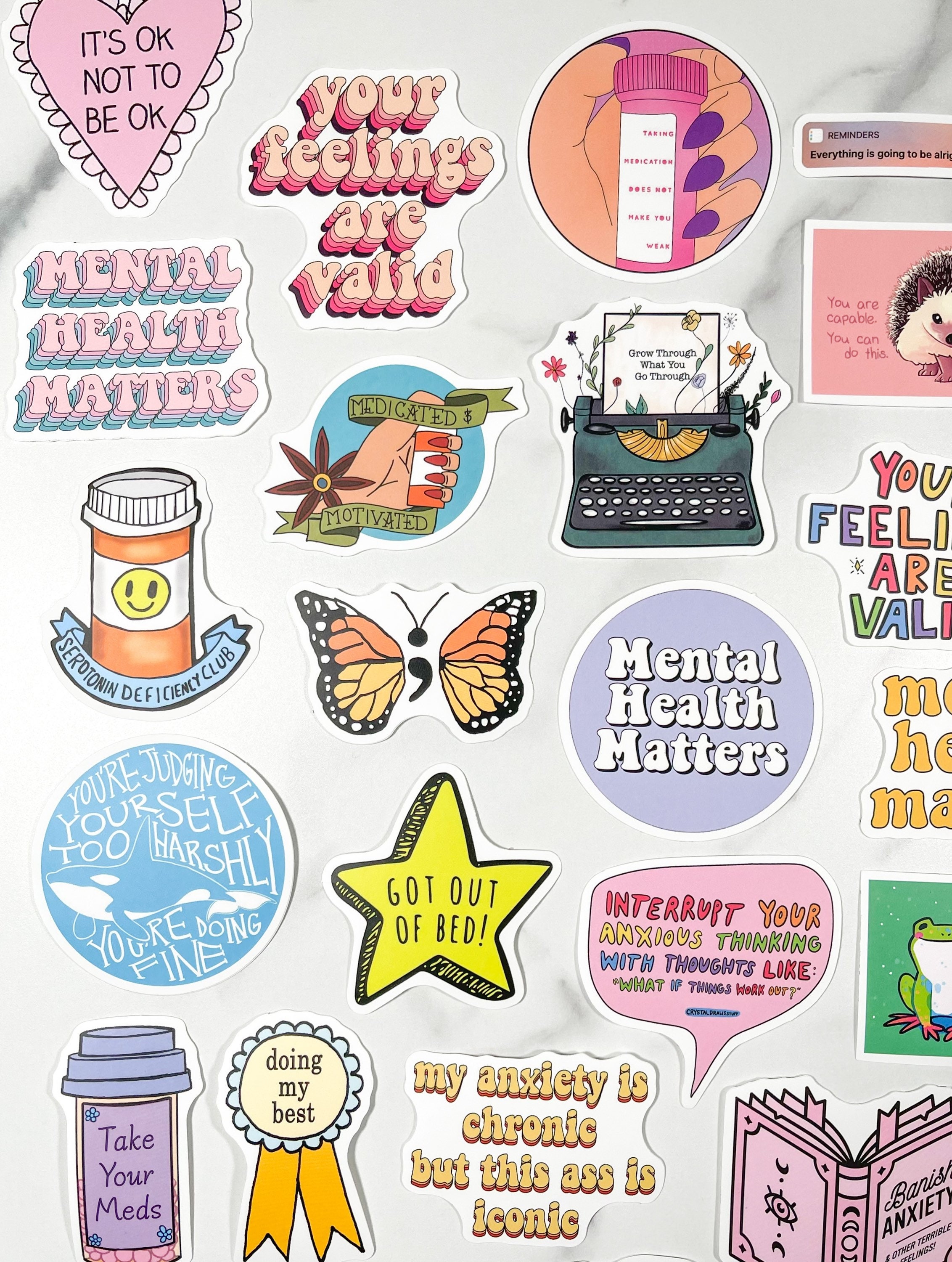 Uplifting Mental Health Laptop Sticker Pack Mental Health - Etsy Canada