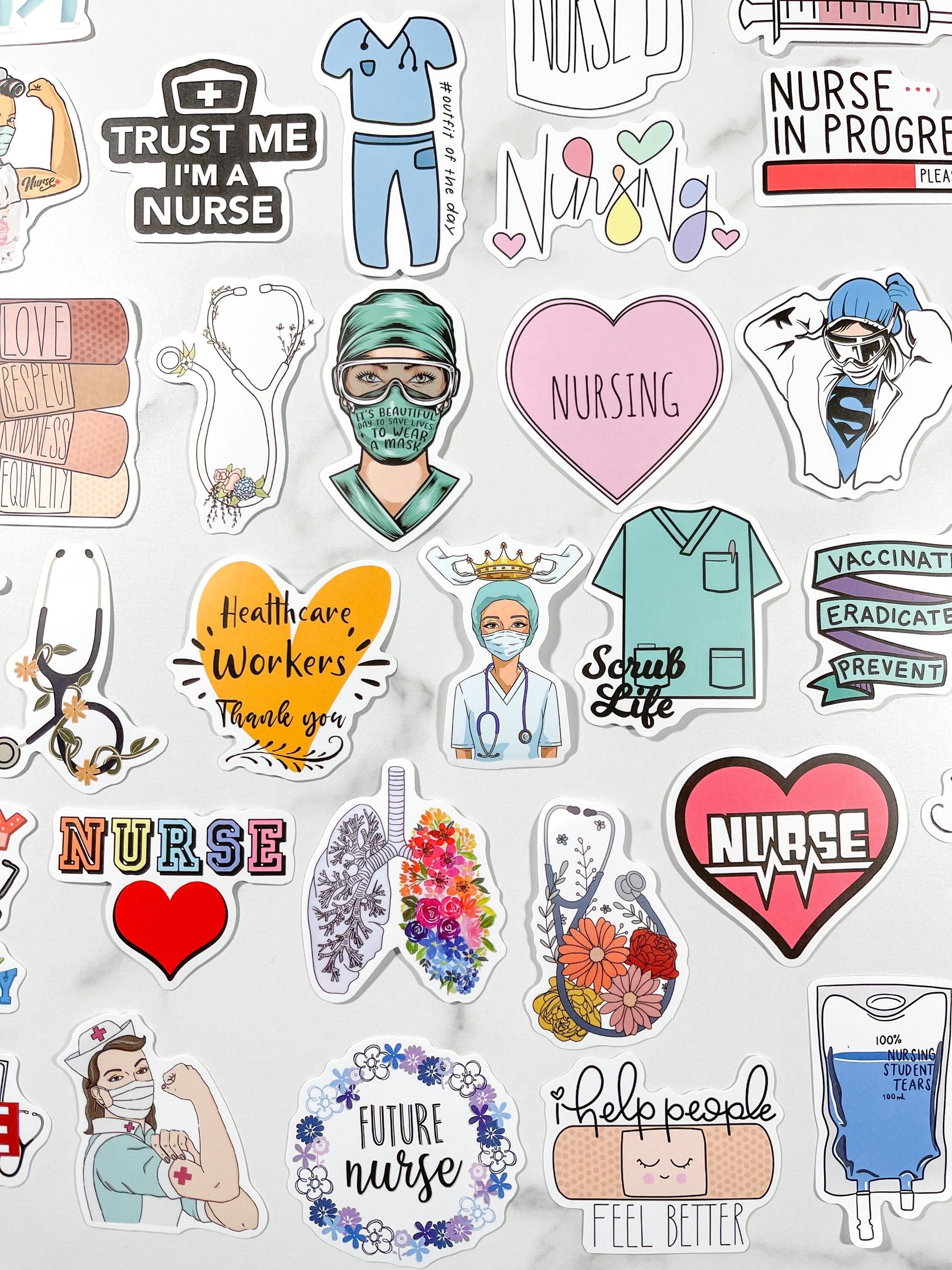 Nurse Laptop Sticker Pack Healthcare Workers Stickers Medical Student Gift  Nurse Appreciation Waterproof Decal 