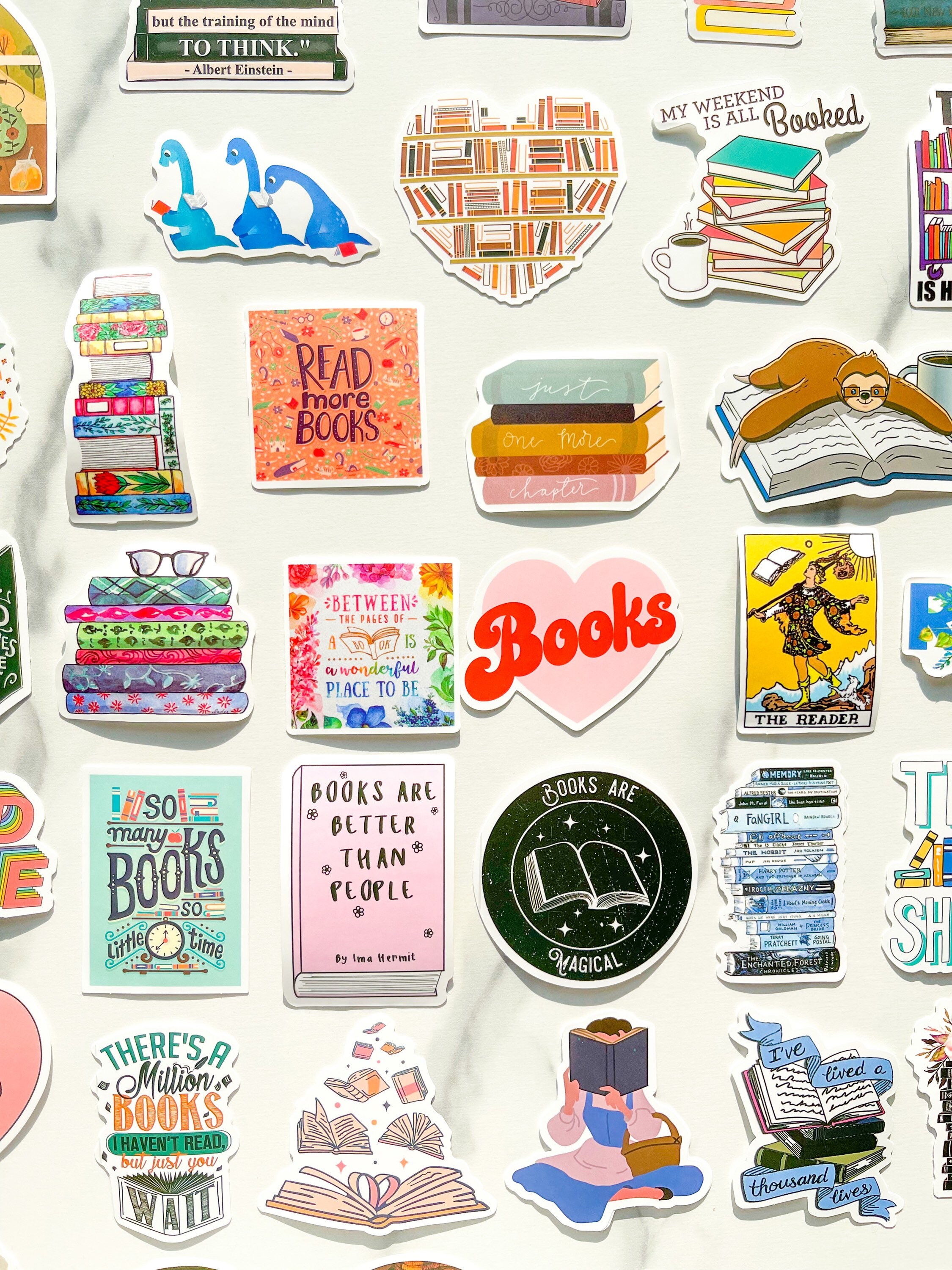 Reading Stickers+ Love Book Tape Cool Aesthetics Cute Funny - Temu