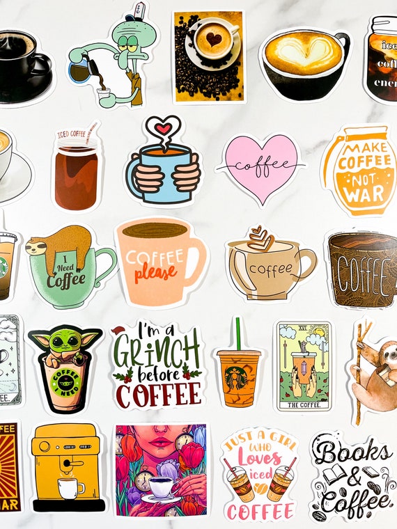 powered by iced coffee sticker, gifts for coffee lovers, coffee gifts,  coffee shop print, coffee gift basket, coffee gift card, water bottle