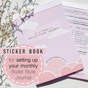 Libro de pegatinas para configurar un diario con viñetas, pegatinas funcionales para diario, paquete de pegatinas Bujo prefabricadas, pegatinas de diseño de planificador, pegatinas esenciales