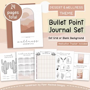 Desert Theme Wellness Journal Set: Druckbarer Mental Planer (PDF)