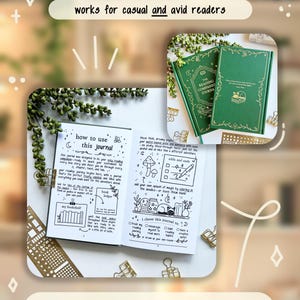 Reading COMPANION Journal, Hardcover Book Review Log, Colorable Bookshelf Tracker, Literary Planner, TBR Organizer, Goals Challenge image 13