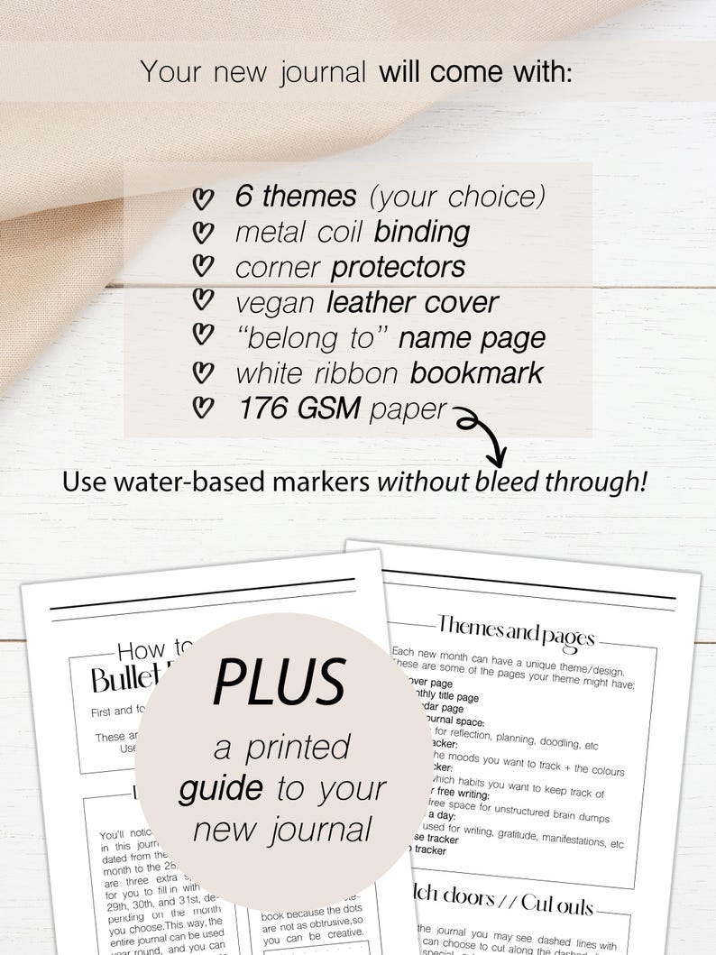 Premade Bullet Point Journal A5, Undated Monthly Custom Planner, Unique ...