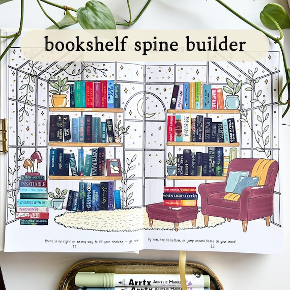 Bookshelf Spine Builder, Book Tracker Printables, Canva Tool, Reading Journal Upgrade, Printable Book Covers, Expanded and Companion Version