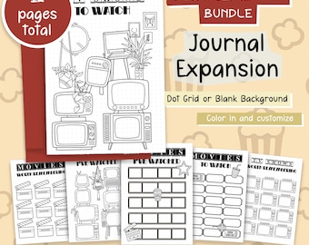 Movie & TV Show Tracker Printable: Coloring Pages, Planner Inserts (PDF)
