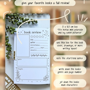 Reading COMPANION Journal, Hardcover Book Review Log, Colorable Bookshelf Tracker, Literary Planner, TBR Organizer, Goals Challenge image 14