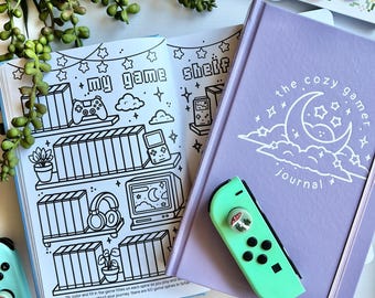 Cozy Gamer Journal, Hardcover Video Game Review Log, Colorable Game Tracker, Gaming Planner, Backlog Organizer, Wishlist & Goals