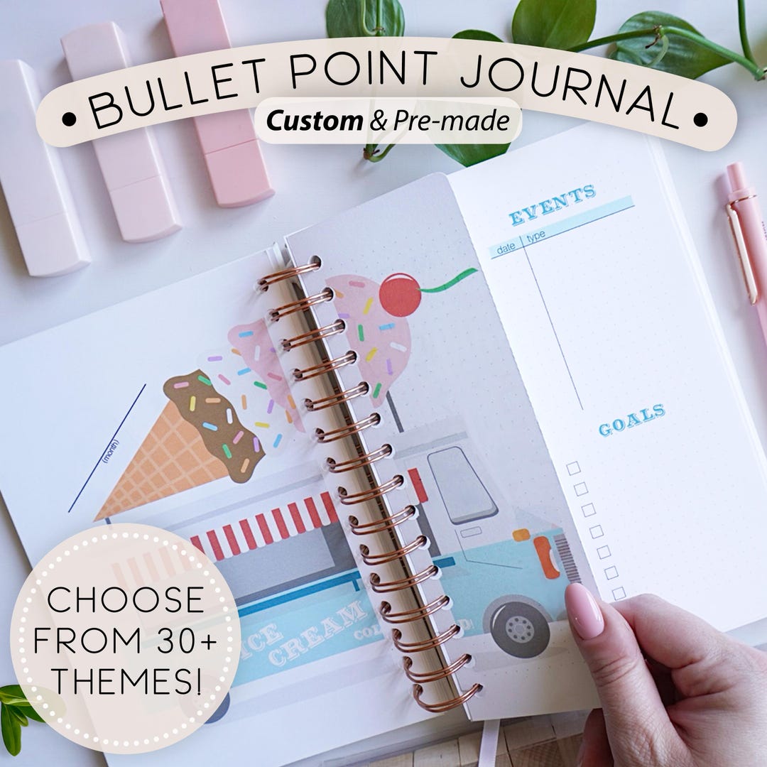 Premade Bullet Point Journal A5, Undated Monthly Custom Planner, Unique ...