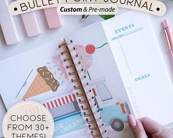 Premade Bullet Point Journal A5, Undated Monthly Custom Planner, Unique Layouts & Varying Themes, Preassembled Personalized Ready To Use