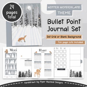 Bullet point Journal set with a unique Winter Wonderland theme, perfect beginner planner bundle