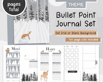Bullet point Journal set with a unique Winter Wonderland theme, perfect beginner planner bundle