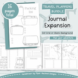 Travel Journal Inserts: Packing List, Itinerary (Digital Download)