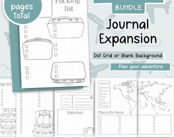 Travel Journal Inserts: Packing List, Itinerary (Digital Download)