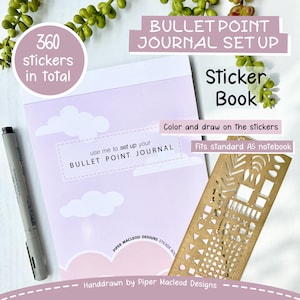 Bullet Point Journal Set Up Sticker Buch, Funktionale Journal Aufkleber, Vorgefertigte Bujo Sticker Pack, Planer Layout Aufkleber, Essential Sticker