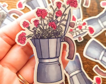 Moca Potted Plant Vinyl Sticker