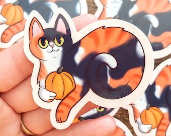 Pumpkin Cat Vinyl Sticker