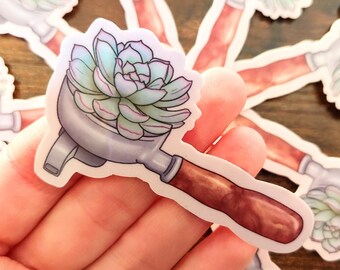 Succulents & Coffee Vinyl Sticker