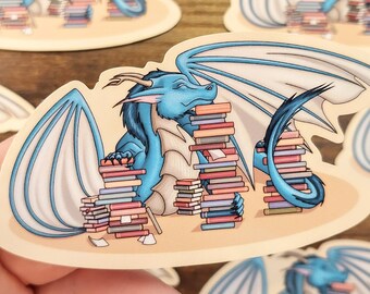 Book Dragon Vinyl Sticker