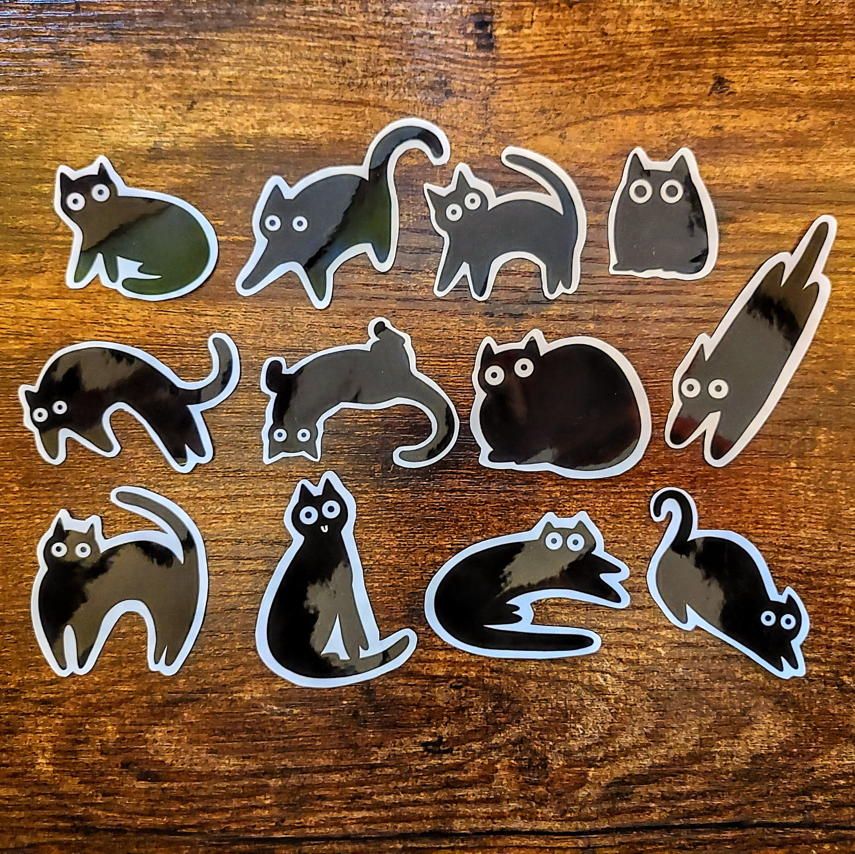 Crazy Black Cat Vinyl Sticker - Etsy