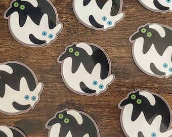 Yin and Yang Cat Vinyl Sticker
