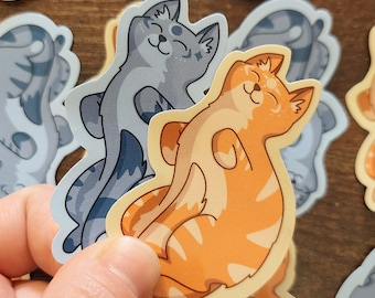 Sun and Moon Cat Vinyl Sticker