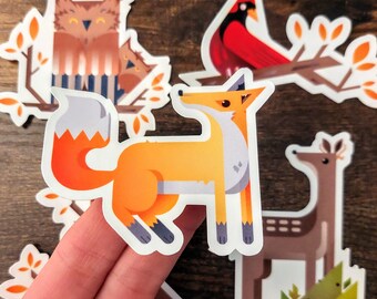 Woodland Creatures Vinyl Sticker Set