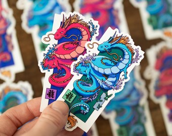 Neon Dragon Vinyl Sticker