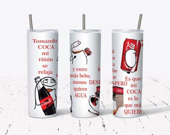Tomando coca  vaso flork opcion 2/ vaso de 20/30 oz