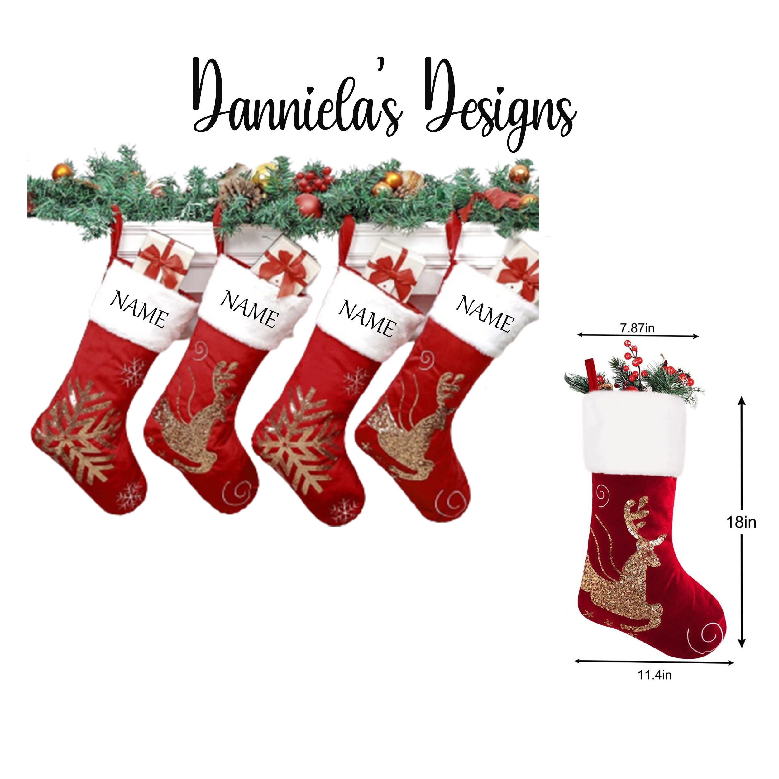 Custom Christmas boots/ Personalized Christmas Sock / Custom Christmas Stockings / Christmas Boot / Christmas Decoration