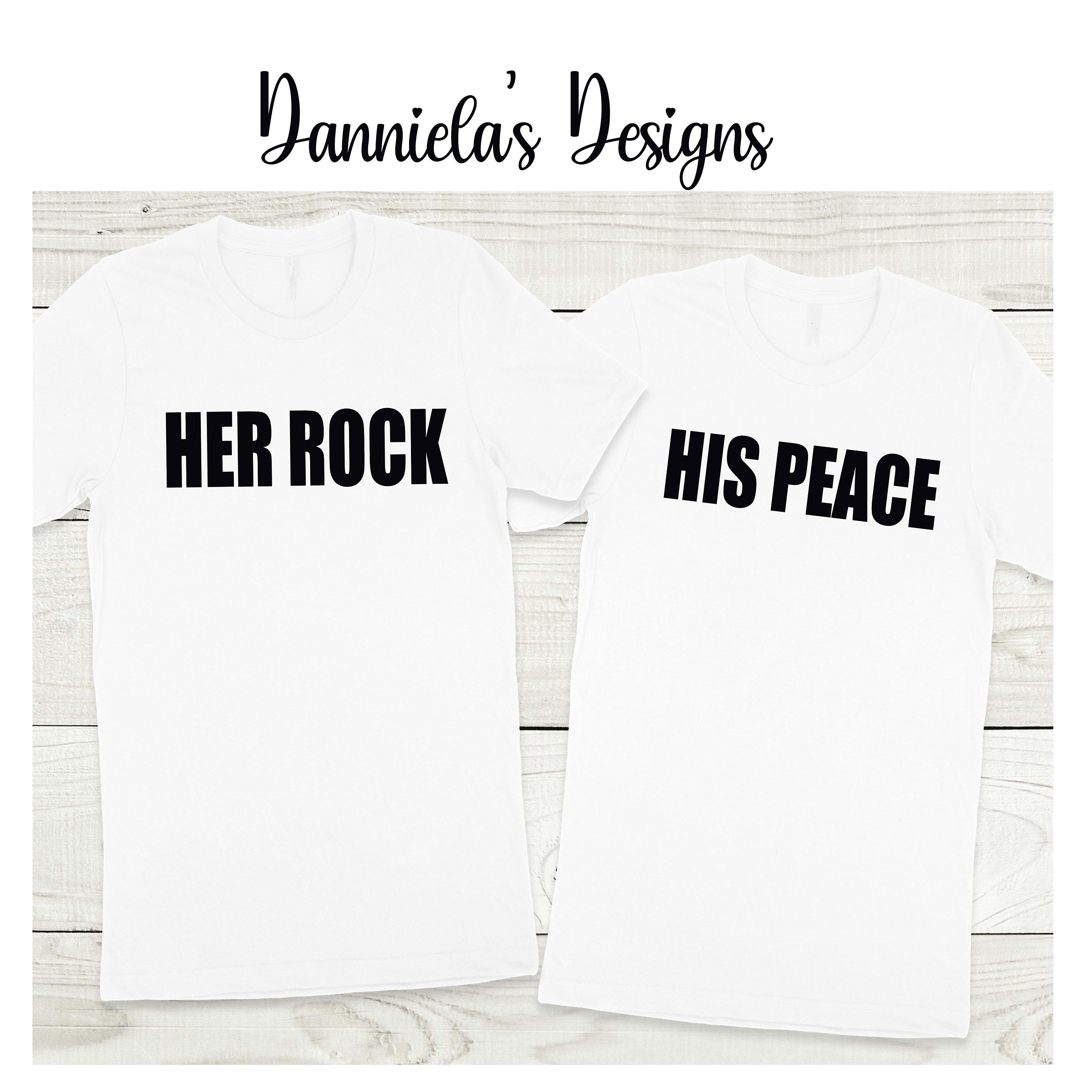 Her Rock His Peace Couples T Shirt Her Rock His Peace Couples T Shirt