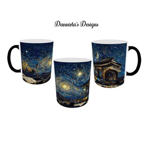 Pintura en taza-La noche estrellada taza- Changing Magic Coffee Tea Mug 11oz Temperature Sensitive Heat Responsive