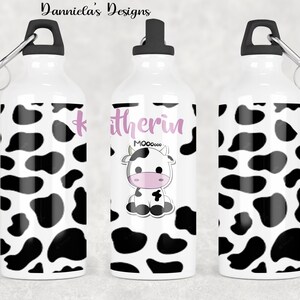 cow bottle- botella de agua para niños- 14 oz botella de agua- botella de vaquita