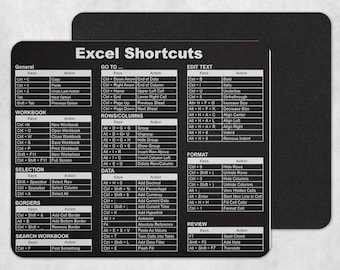Excel Shortcuts Mouse Pad – Productivity Cheat Sheet Office Decor