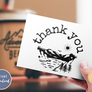 Our Greatest Adventure Yet Thank You | Printable PDF and Folded Card - Editable Template