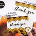 Sunflower Thank You Card Printable PDF and Folded Card Editable ...