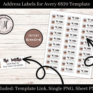 Avery 6870 Template - Etsy